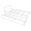 Single size bed with optional trundle bed or drawers